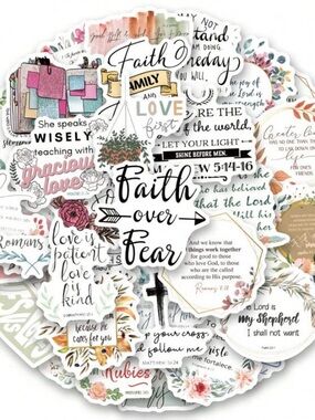 50 Pk. Christian Vinyl Stickers 2”